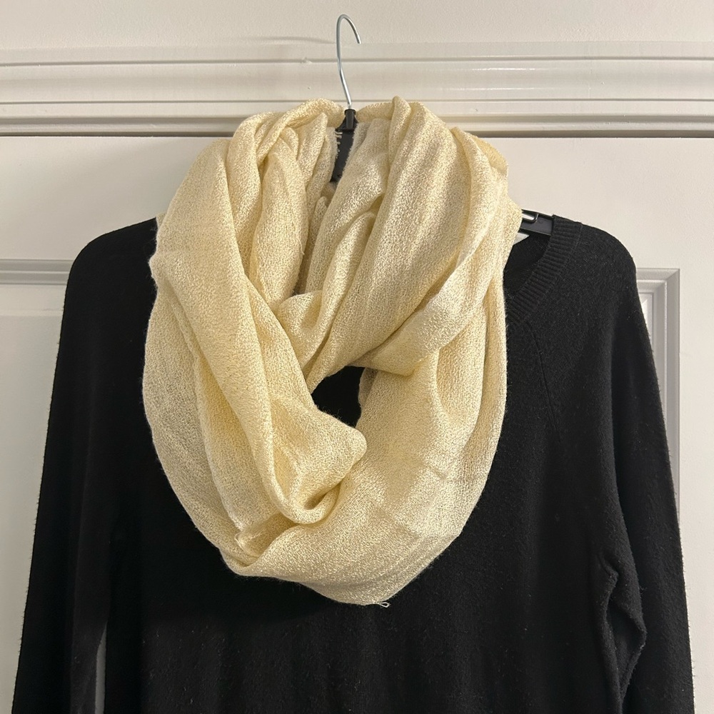 Shimmering Cream Infinity Scarf